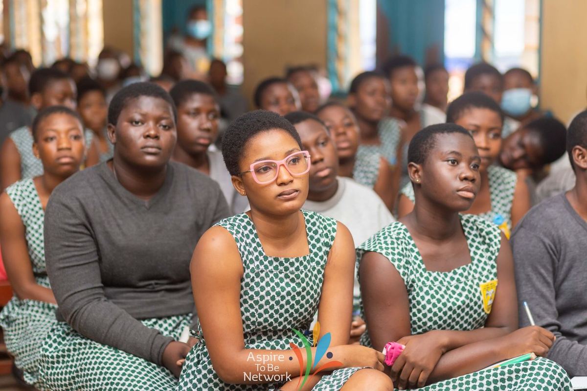 Students listening during the career session