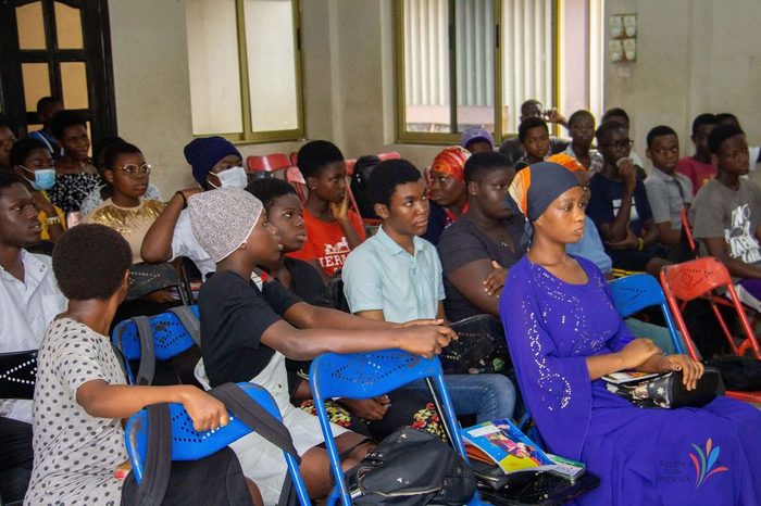 Students at a community outreach