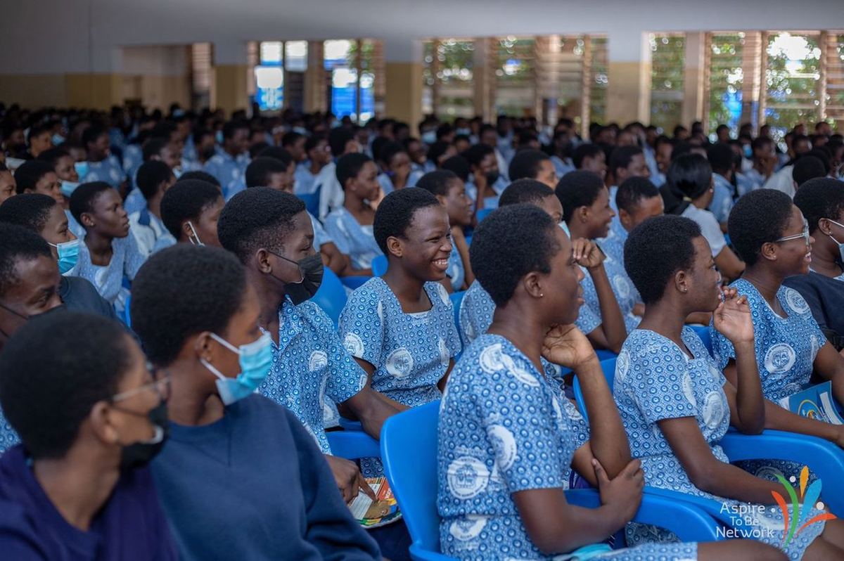 Students listening during the Labone session