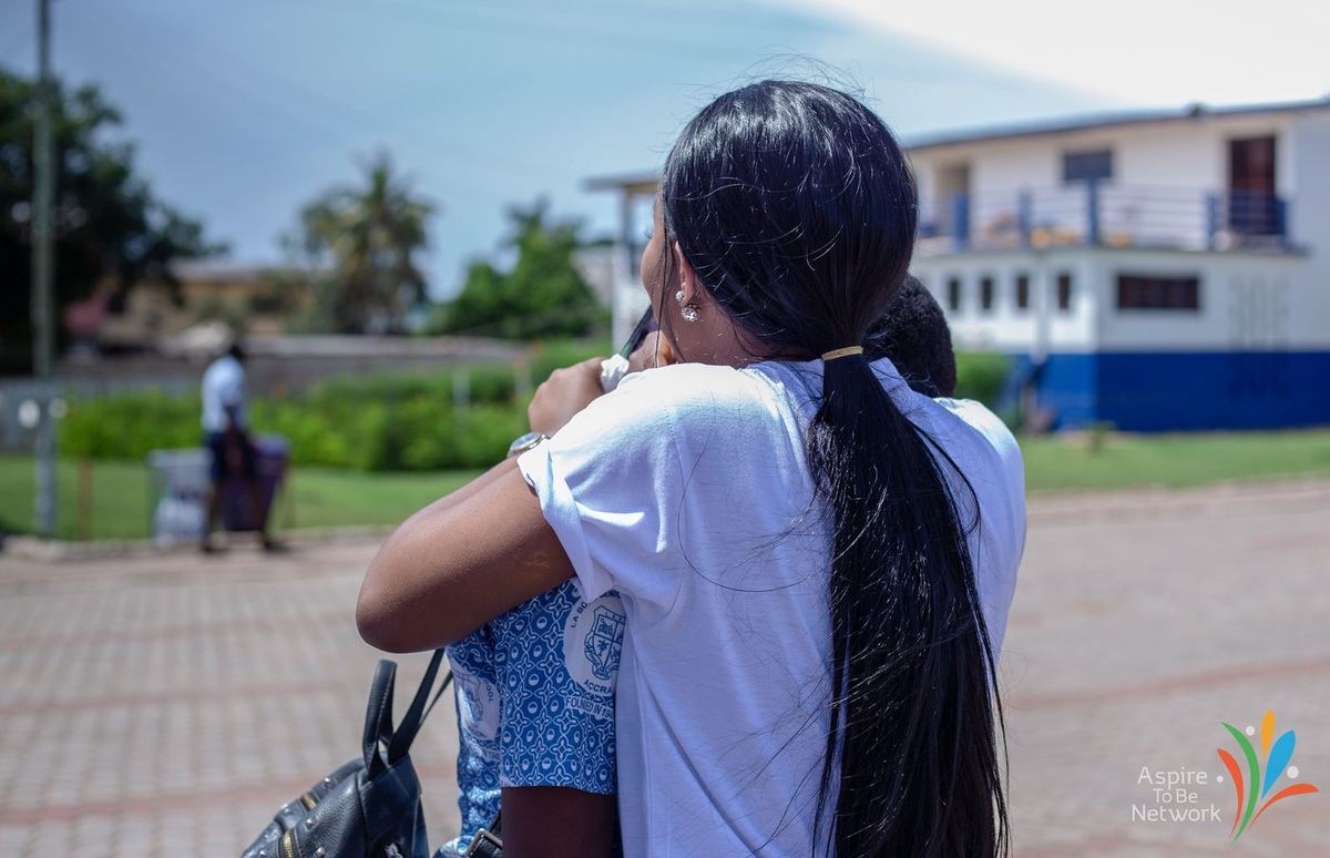 A warm moment with a student at Labone